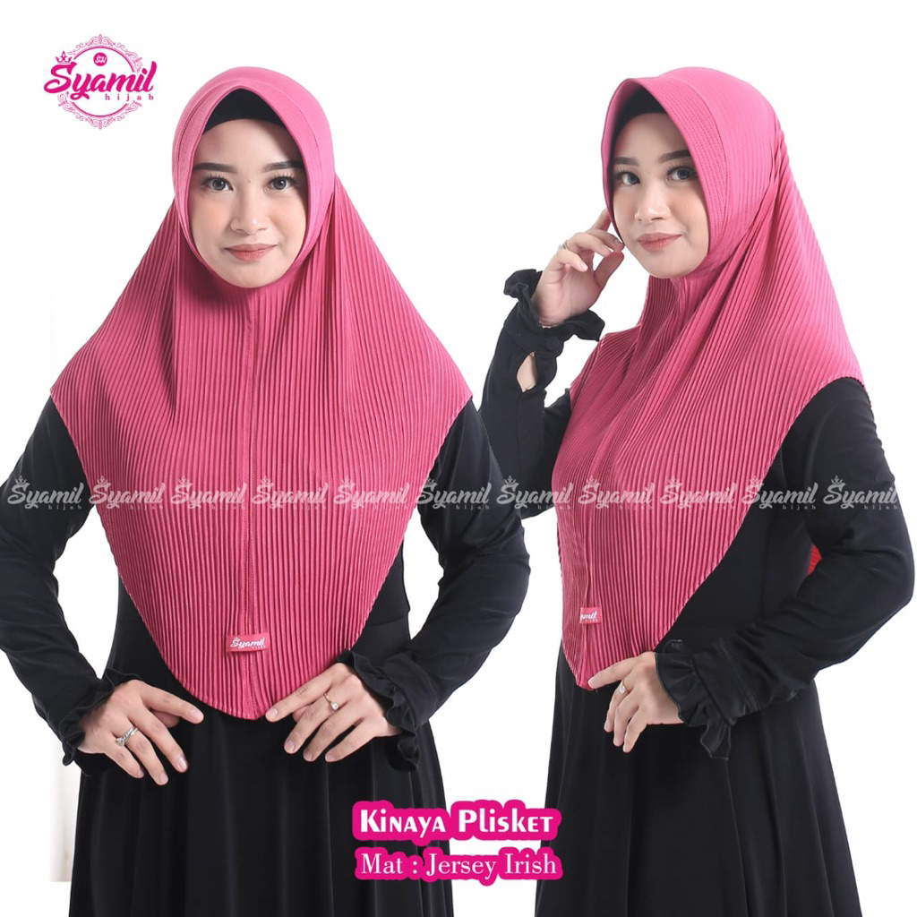 SYAMIL HIJAB, hijab instan KINAYA PLISKET , Jersey Iris