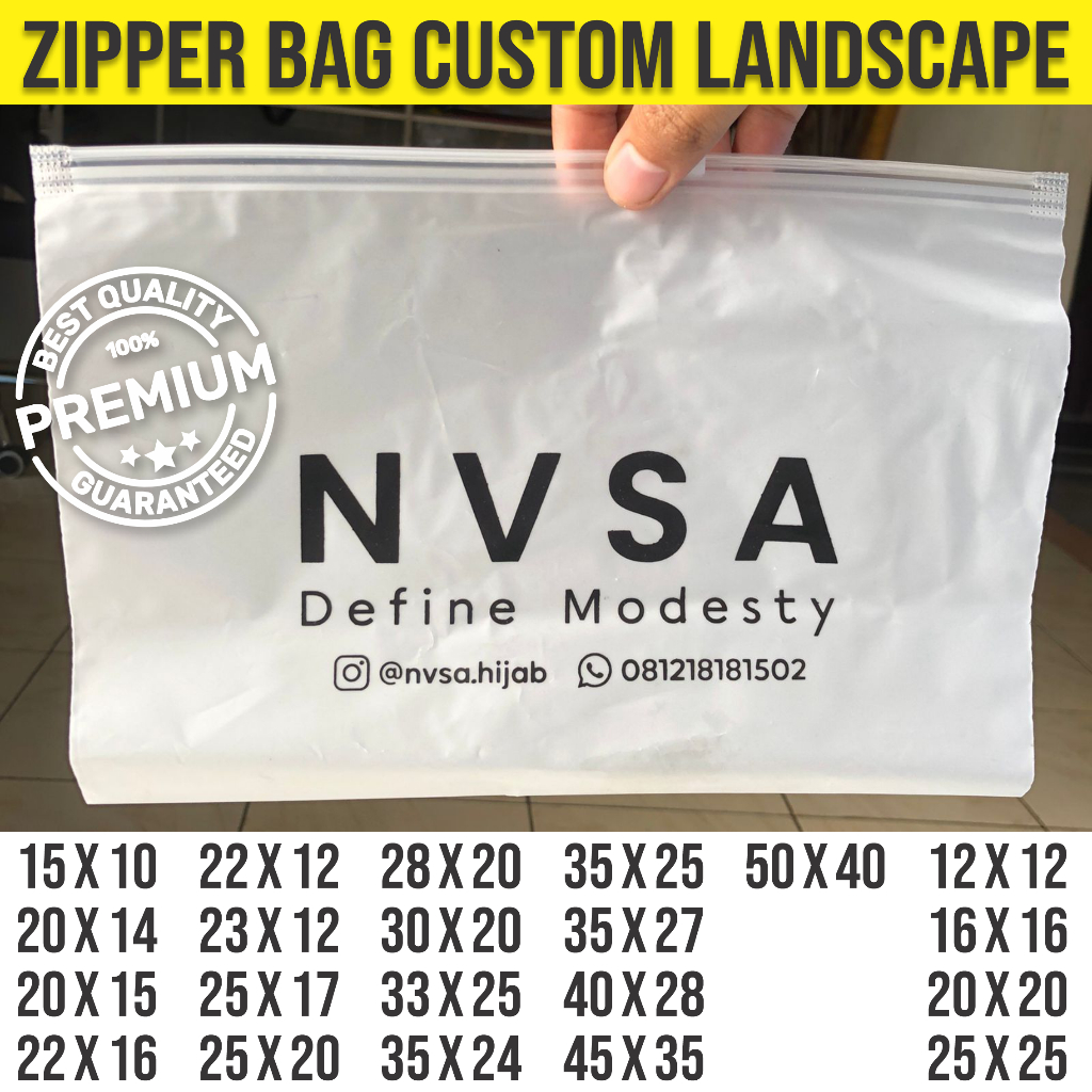 Plastik Zipper Ziplock Custom / Plastik Ziplock Custom Sablon Landscape Free Desain