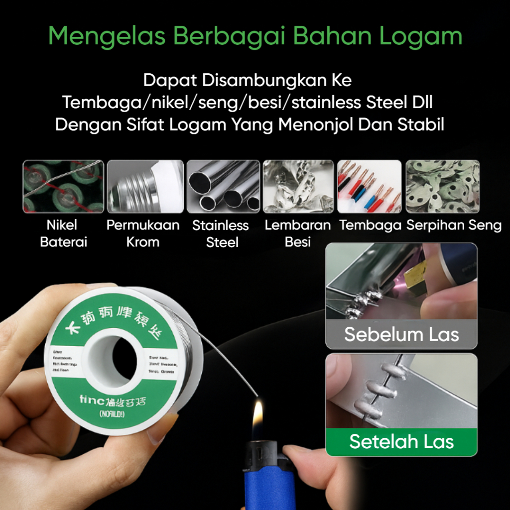 BS  kawat Timah Las Universal Kawat Solder / Kawat Besi Solder Listrik Tembaga Nikel Kawat SolderArt