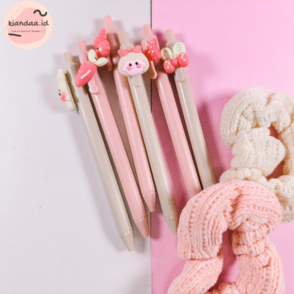 Kianda Pulpen Gel Karakter Cute Warna Pastel Aesthetic