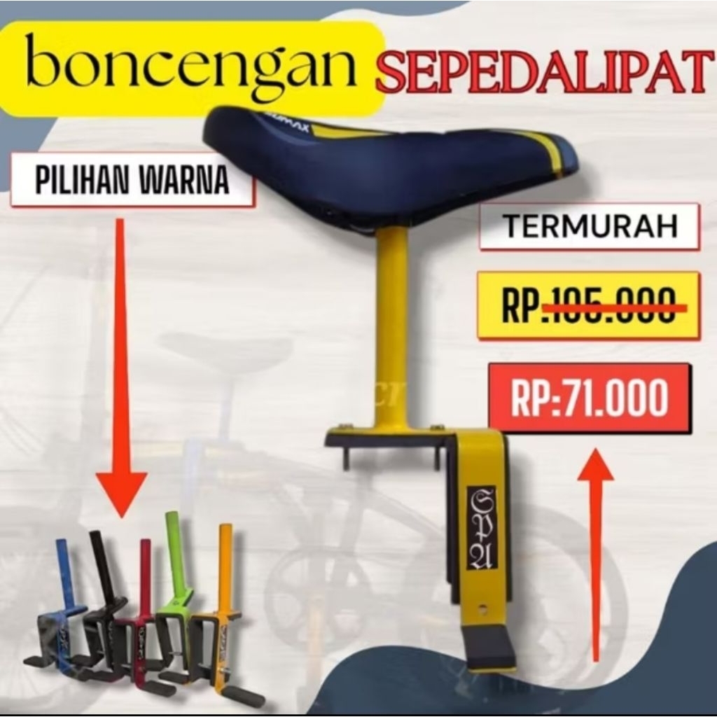 Boncengan Anak Sepeda Lipat Universal – Bahan Besi Tebal + Sadel Empuk | Aman & Nyaman Untuk Anak 3–
