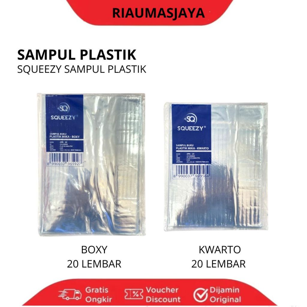 {squezzy} sampul plastik mika bening  (1x20)/ sampul buku tulis plastik