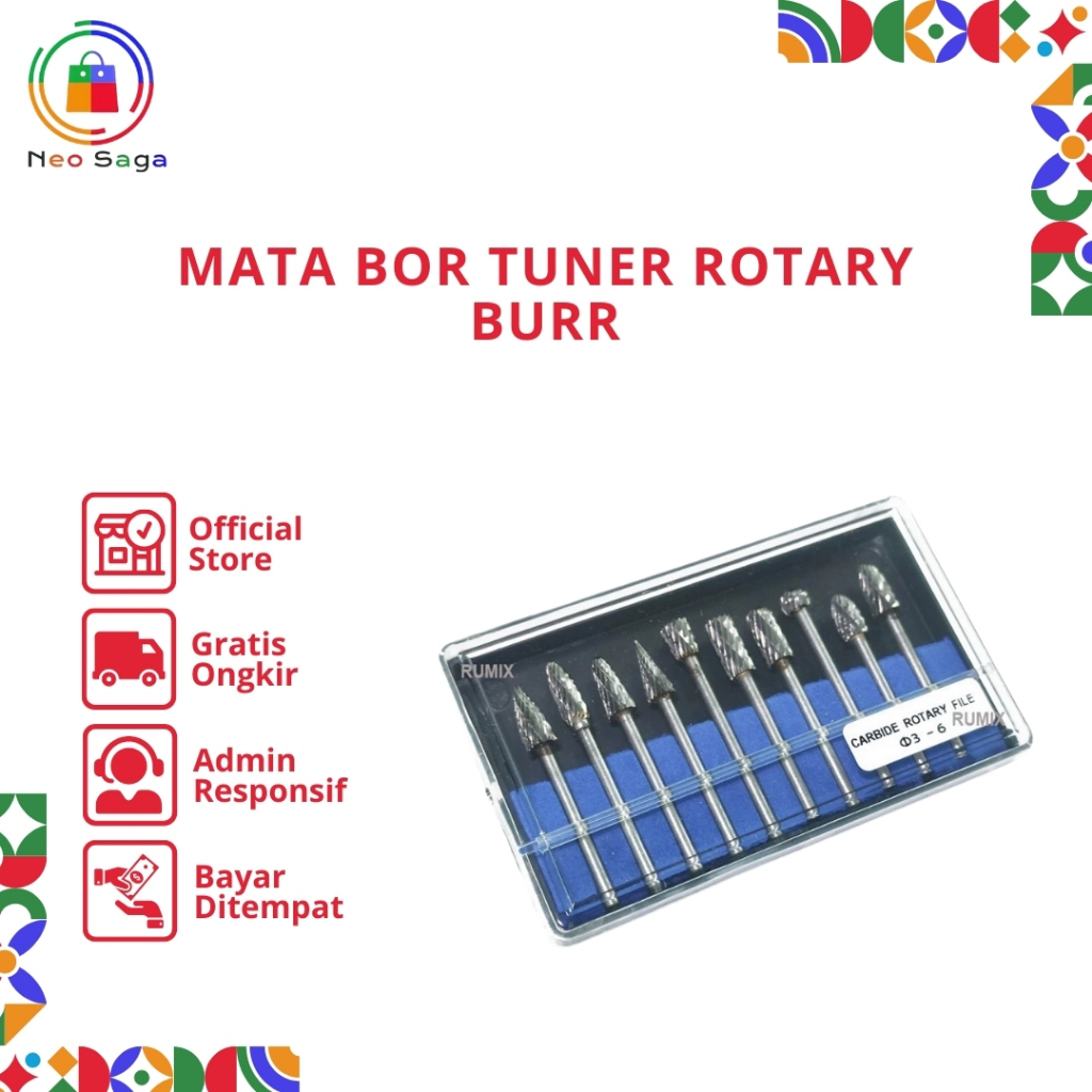 Mata Bor Tuner Rotary Burr Tungsten Carbide Mini Grinder Drill Cuner tuner