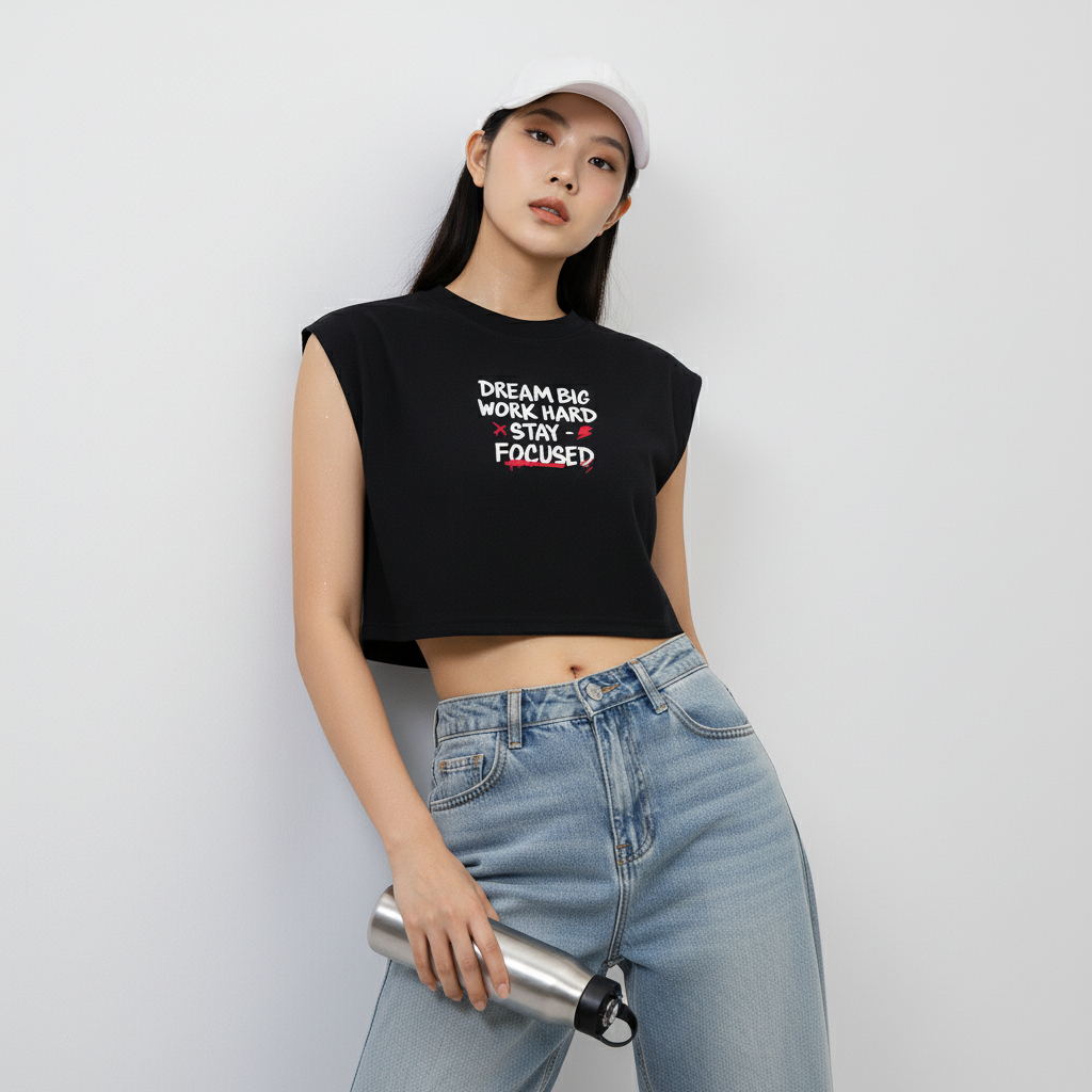 Max Company Tshirt Singlet Vest Crop - Bold