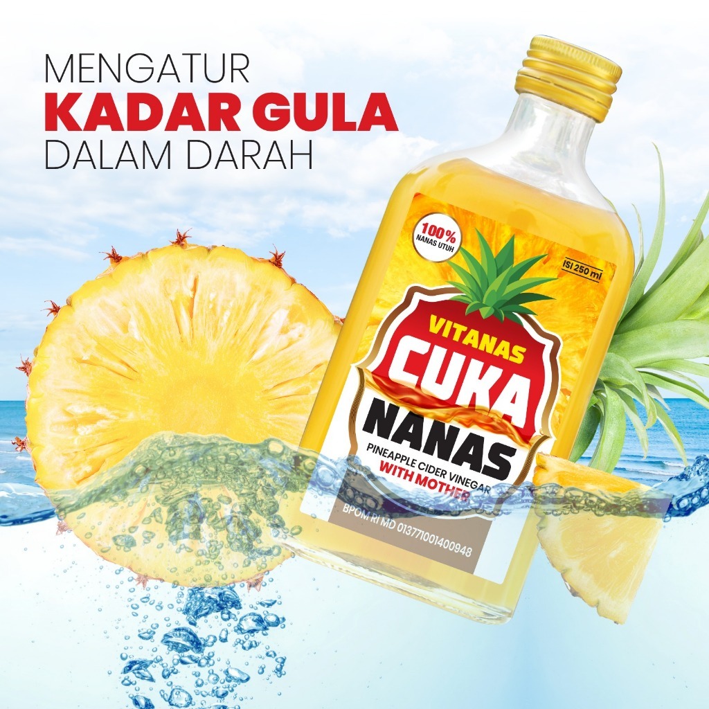 VITANAS Turunkan Kadar Gula Darah 100% Cuka Nanas Asli