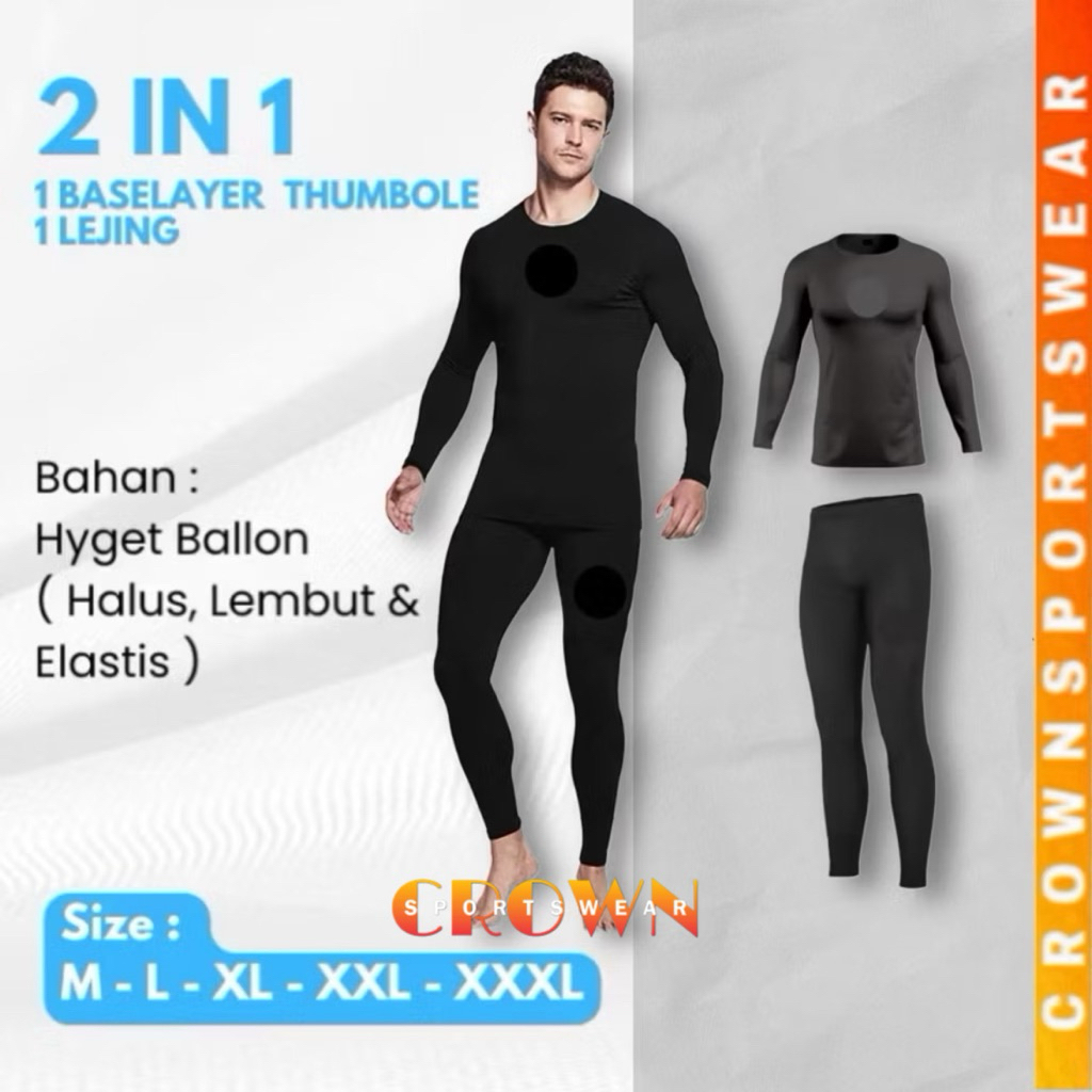 2 in 1 Paket Setelan Manset Lejing pria on set olahraga renang