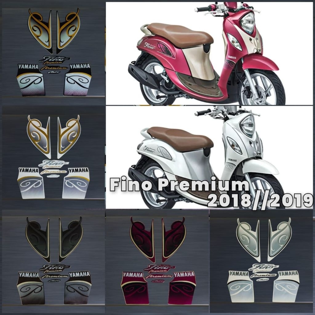 STRIPING STICKER LIST STANDART MOTOR YAMAHA FINO PREMIUM 2008 2009 SILVER PINK HITAM CREAM COKLAT