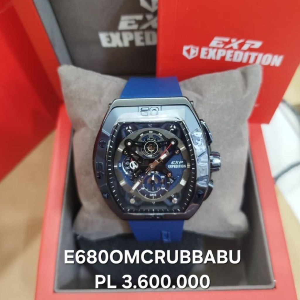 New Expedition Pria Kotak E6800 Mc Skeleton Tali Karet Fkm Original
