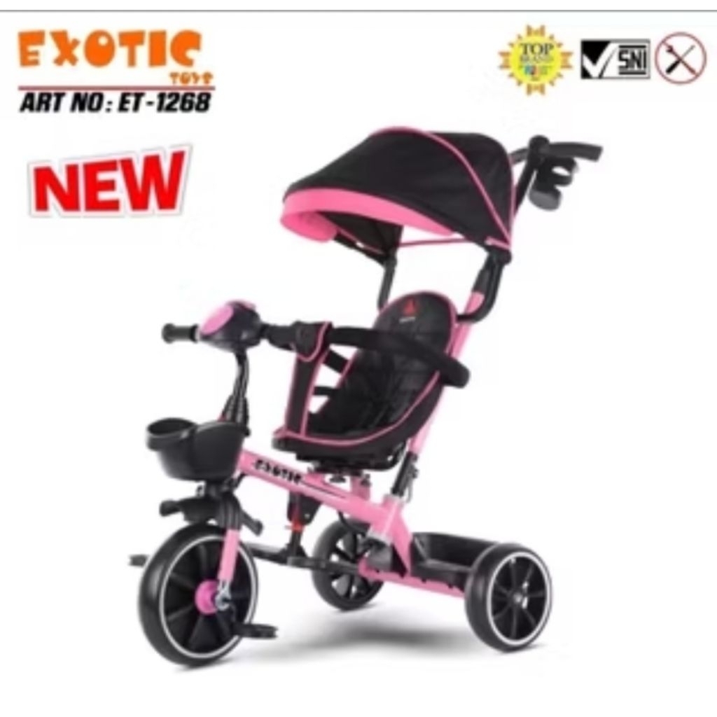 Stroller Sepeda Anak Roda Tiga Exotic ET-1268 Tricycle ET1268 ET 1268