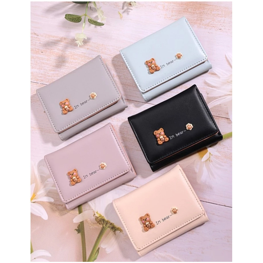 Dompet Lipat Wanita Beruang Dompet Anak Kecil Dompet Beruang Fashion Dompet Lipat Wanita