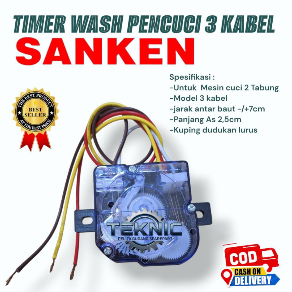 TIMER WASH 3 KABEL MESIN CUCI SANKEN 2 TABUNG / TIMER PENCUCI SANKEN
