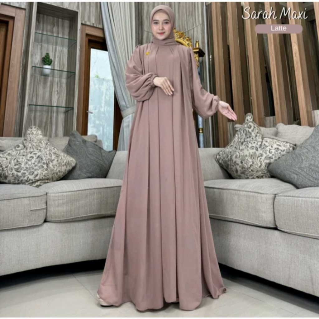 Sarah Maxi | Gamis Kondangan | Bahan Ceruty | Gamis Modern 2025
