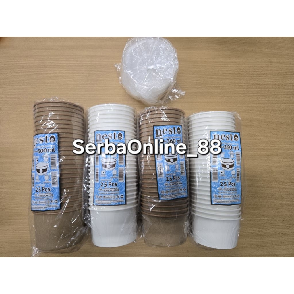 [Dus] NESTO PAPER THINWALL BOWL | MANGKOK | MANGKUK KOTAK MAKAN KERTAS FOOD GRADE | KONTAINER LAMINA