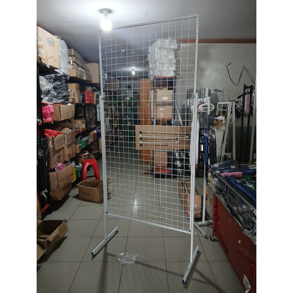 Jaring Ram Kotak Set Kaki 100x200 Display Gantungan Aksesoris Hp Toko Konter Handphone Murah