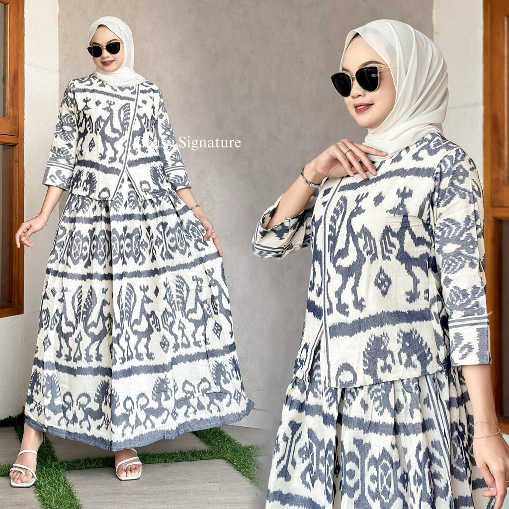 PO TISYA SET JUMBO setelan rok mayung tenun wanita cantik etnik