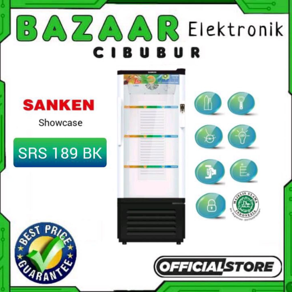 SANKEN SRS-189-BK/MR SHOWCASE 180L - Hitam