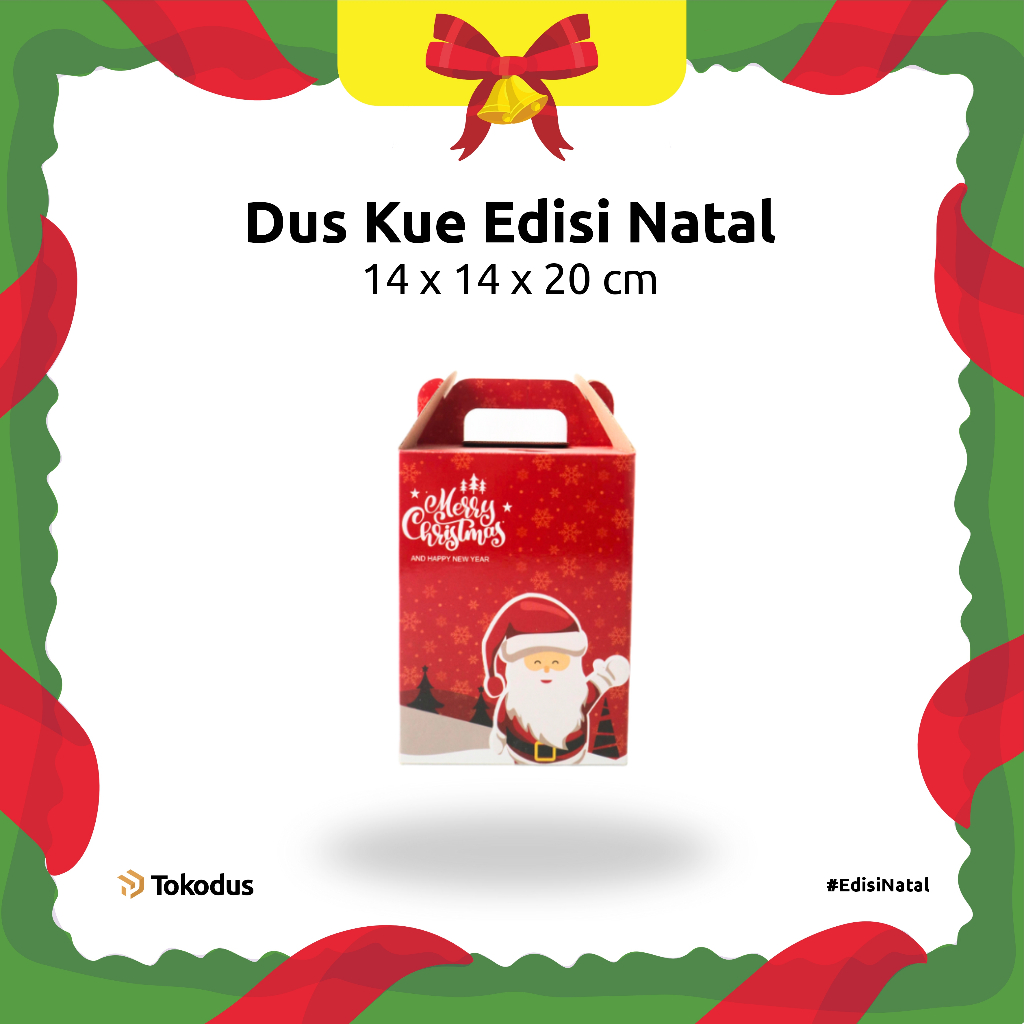 Dus Kue Kering | Dus Kue Natal | Dus Natal untuk 3 Toples Bulat 500 gr - Tokodus Katapang
