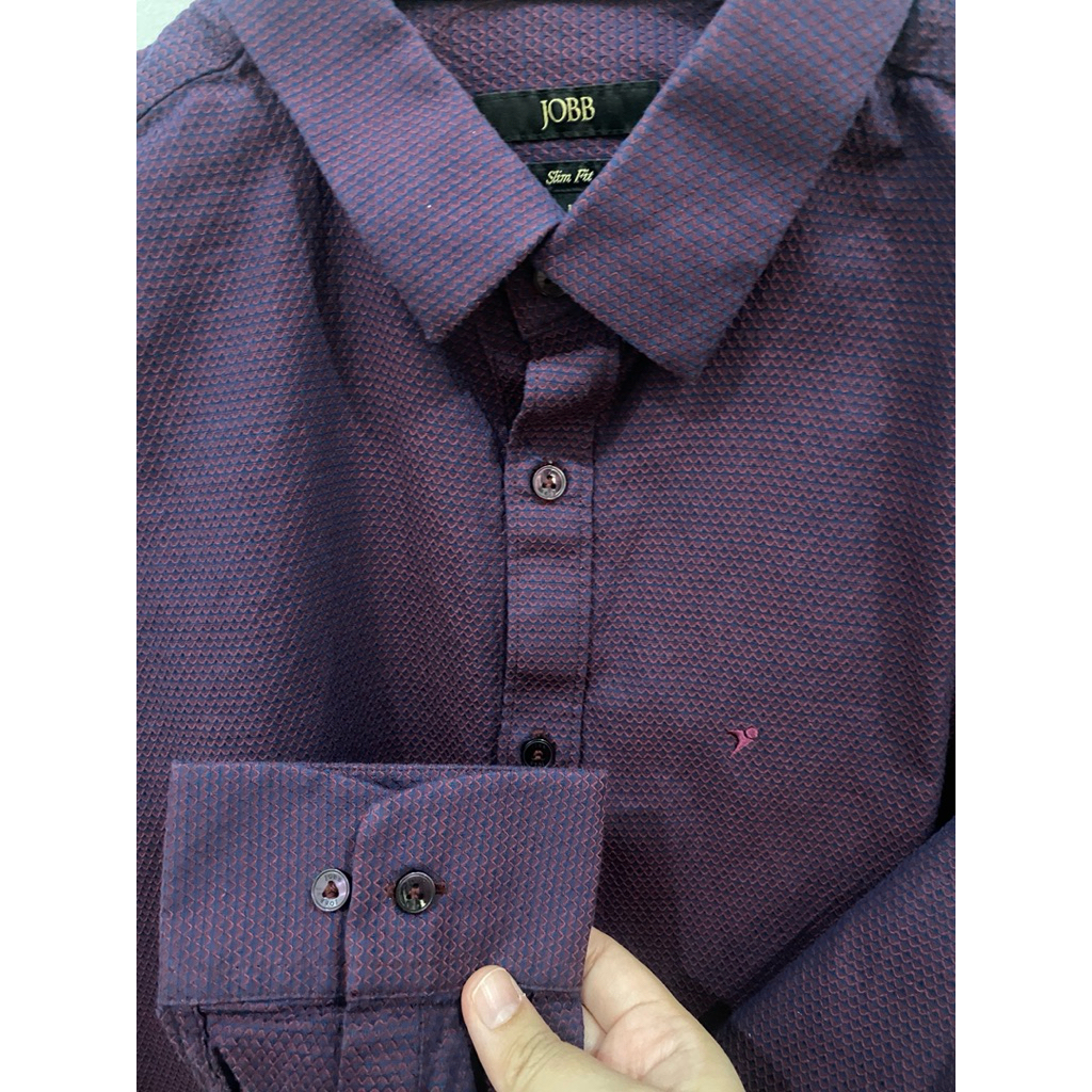 Kemeja Pria Lengan Panjang Jobb Deep Purple preloved