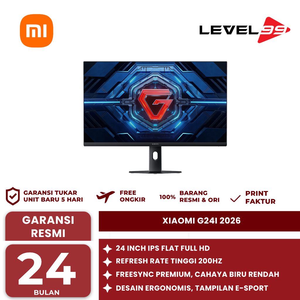 Monitor LED Xiaomi G24i 2026 24" 200Hz Fast IPS FHD 1080p HDR 1ms - LED Monitor XIAOMI Gaming G24I 2