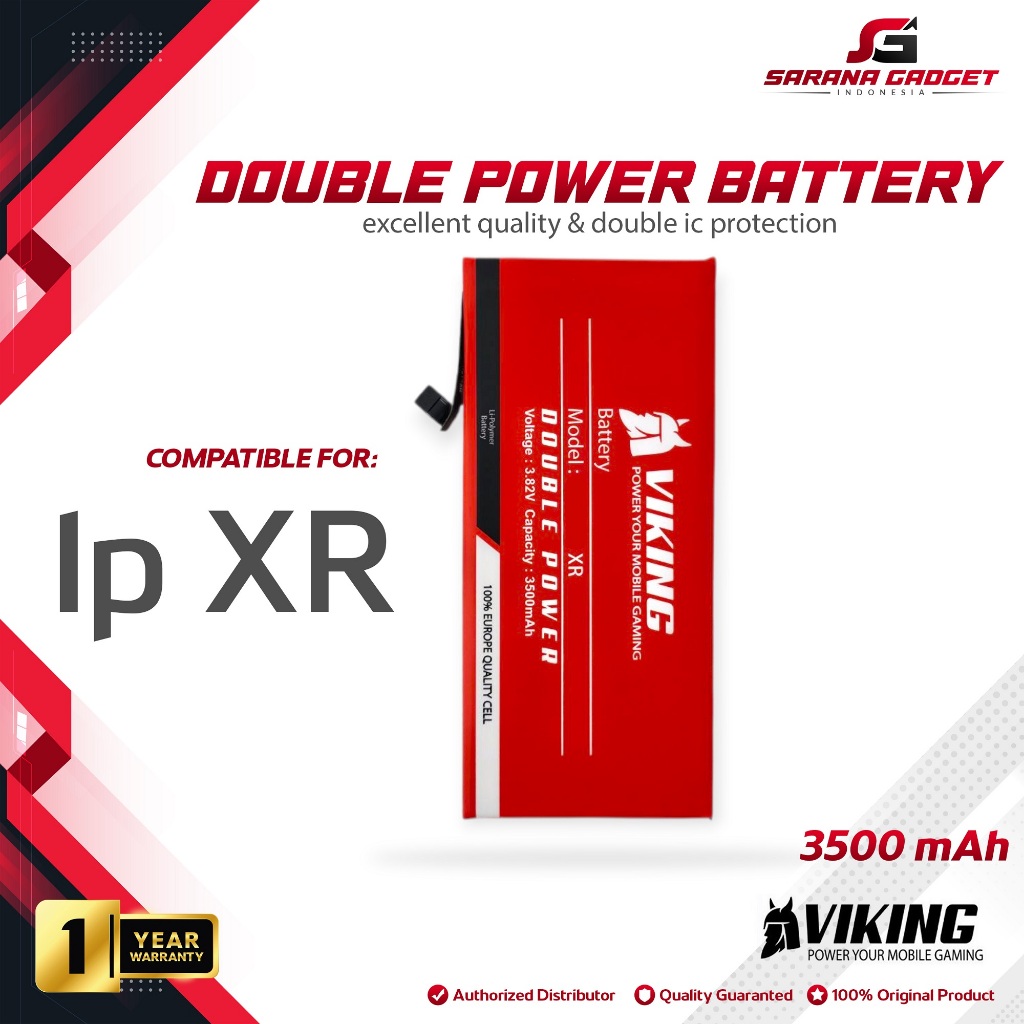 Baterai VIKING Double Power Apple Iphone XR Original Battery Batrai Batre Ori Dual