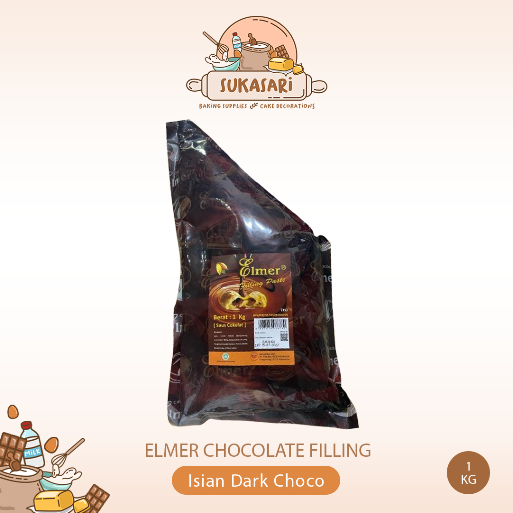 Elmer Chocolate Filling 1 kg paste / filling coklat dark