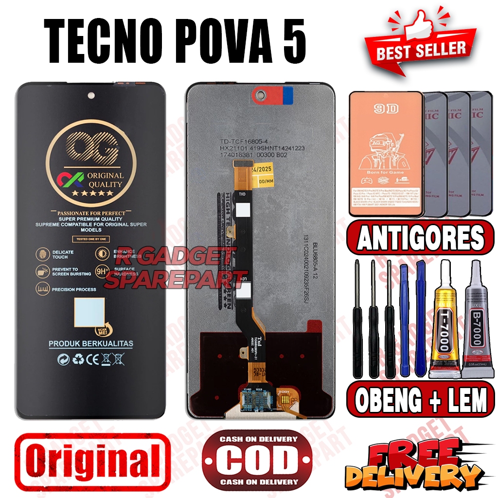 Lcd Touchscreen TECNO POVA 5 Original OEM Fullset