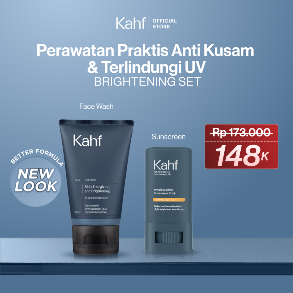 [KAHF BUNDLE 2IN1 PAKET PERAWATAN WAJAH : PERAWATAN PRAKTIS ANTI KUSAM & TERLINDUNGI UV] Paket Sunsc