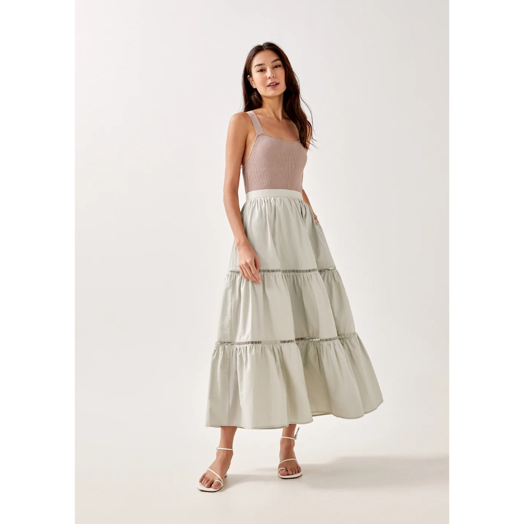 Harlie tiered flare skirt