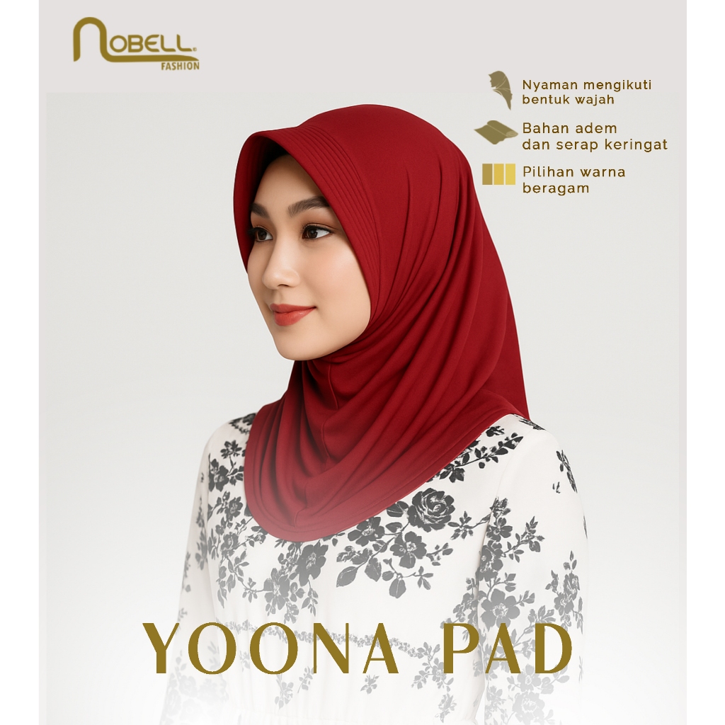 Yoona Pad Hijab Instan - Nobell Fashion | Kerudung Muslim Nyaman Bahan Jersey Premium