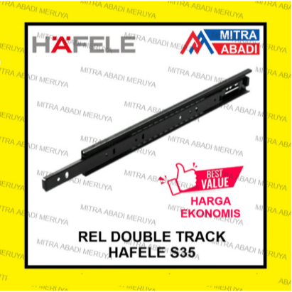 Rel Laci HAFELE S35 - 25 30 35 40 45 50 55 cm Double Track Full Extension Dobel Ball Bearing