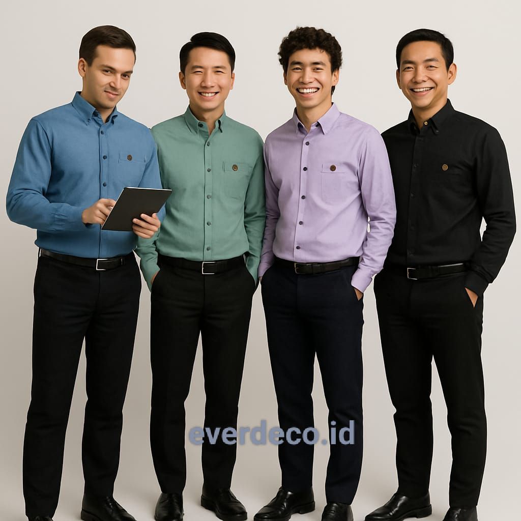 KEMEJA HEM POLOS PRIA LENGAN PANJANG DAN PENDEK SEMI REGULAR FIT CASUAL FORMAL KANTOR ELEGAN MODERN 