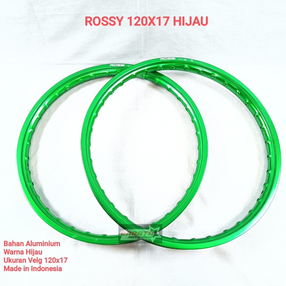 SATUAN VELG JARI JARI ROSSY UNIVERSAL MOTOR UK.120, 140 RING 17 HIJAU