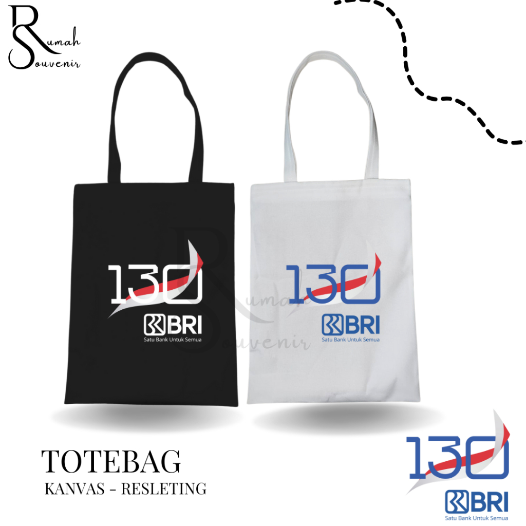 Totebag HUT BANK BRI 130 Tahun Tas Kanvas Souvenir Banyak Model