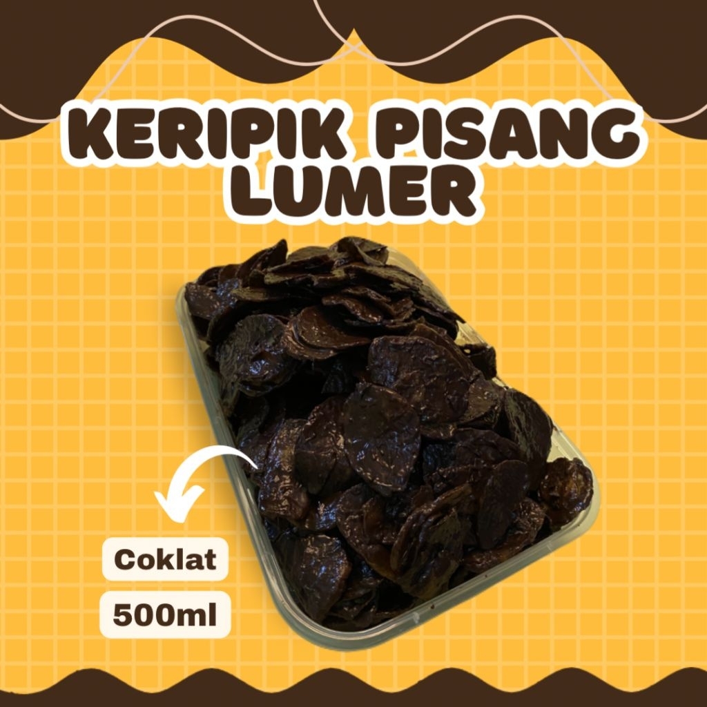 (KEMASAN 500ML) Keripik Pisang Coklat Lumer / Keripik Pisang / Pisang Lumer