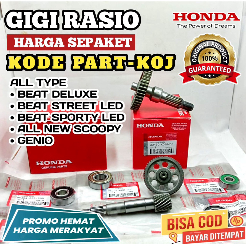 KOJ BEARING RASIO,PAKET GIGI RASIO ORIGINAL,GIGI RASIO+BEARING RASIO VARIO 150,VARIO 125,ADV 150,PCX
