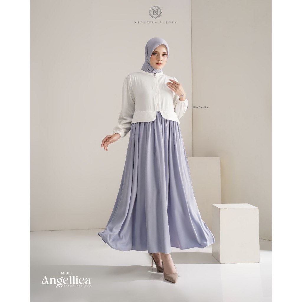 ANGELICA SERIES MIDI DRESS BLUE CAROLINE