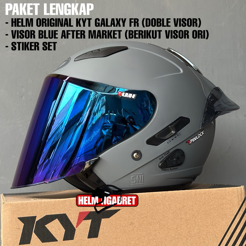 Helm Kyt Galaxy Flat R Paketan Ganteng Doble Visor