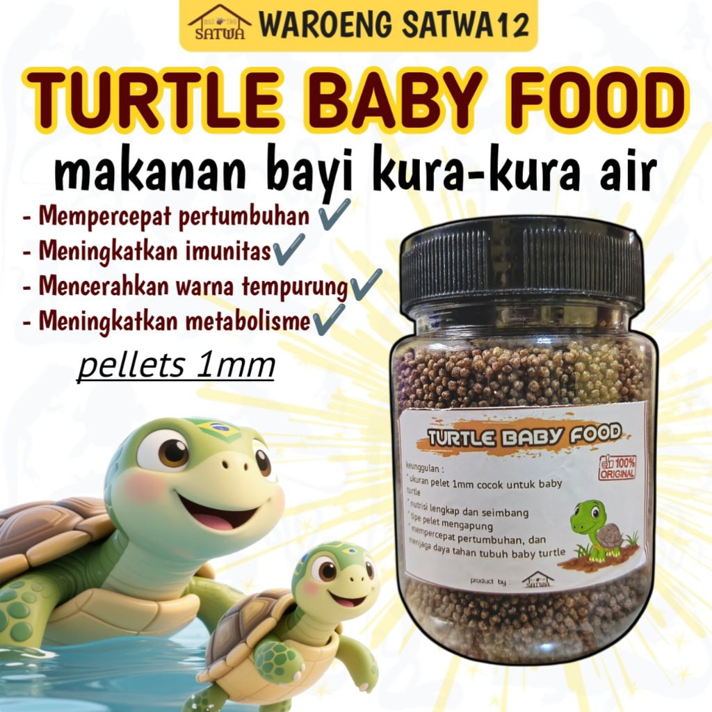 [110GR] Makanan kura-kura air kecil pakan bayi anakan kurakura brazil hijau pellet pelet kura kura m