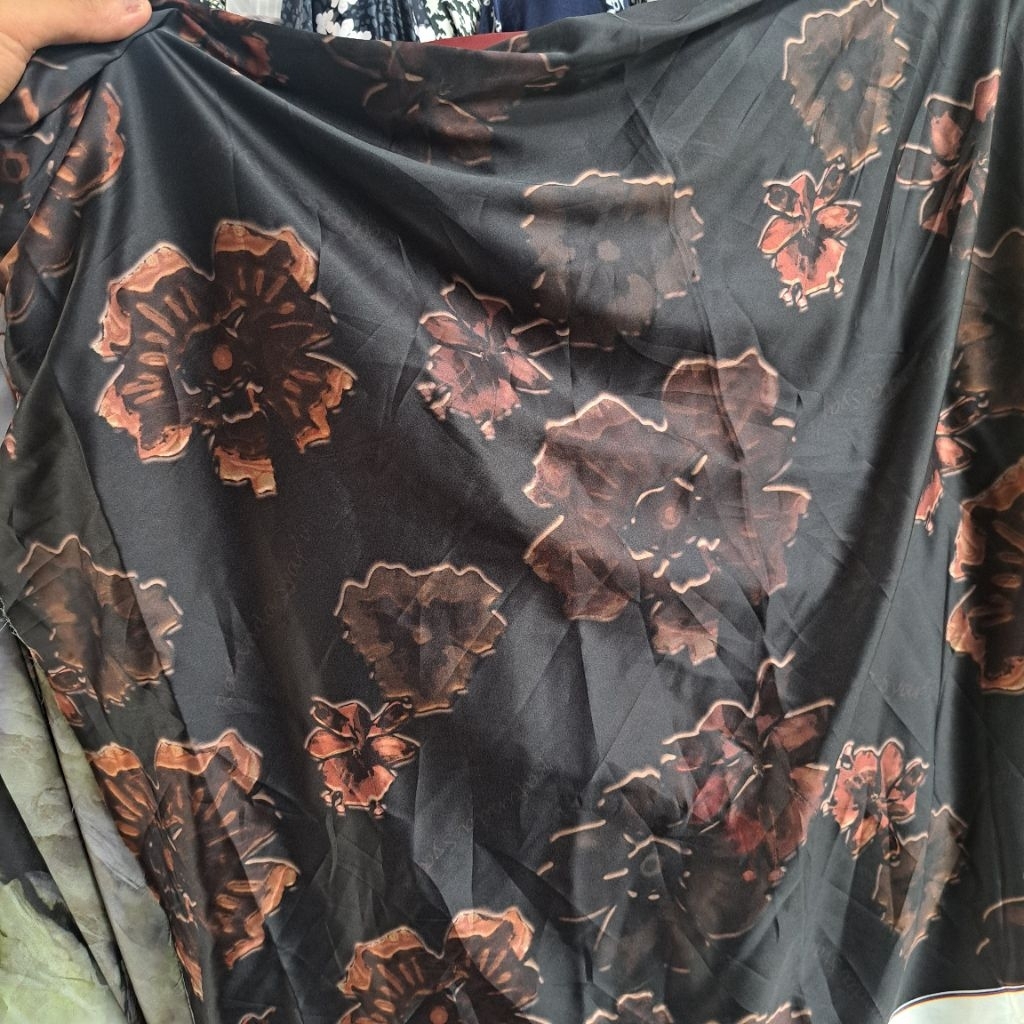 kain silk armany luxury - kain armany silk premium - kain silk luxury motif bunga [nd113]