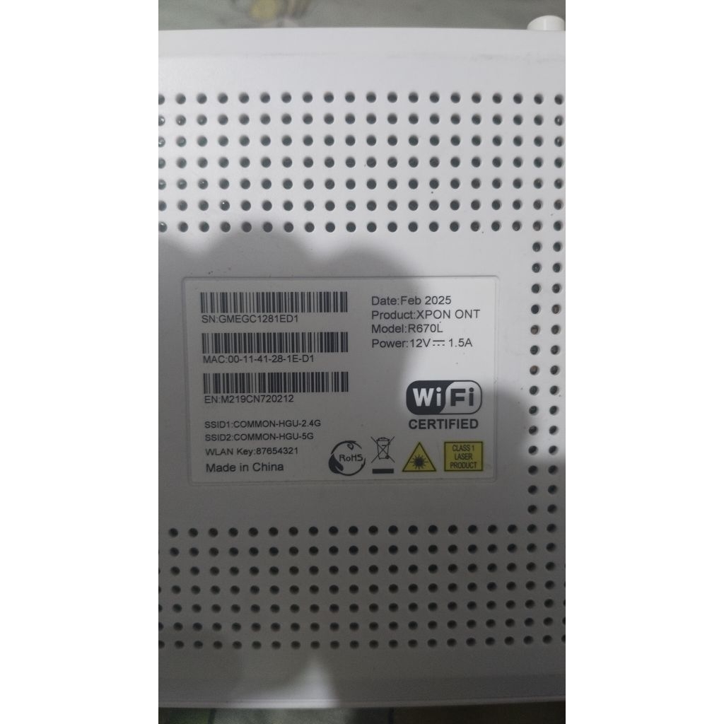 modem XPON R670L + adaptor