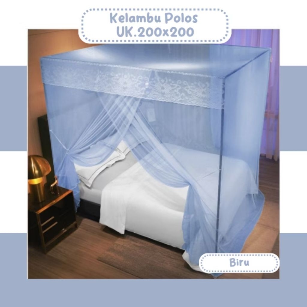 Kelambu Polos 200x200 jumbo, kelambu kotak gantung polos