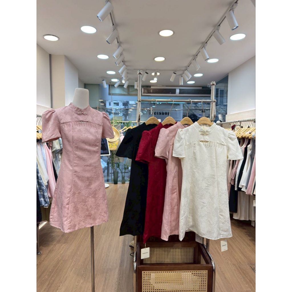 [ READY ] Cheongsam Modern Dress Puff Sleeve | Dress Cheongsam Modern premium