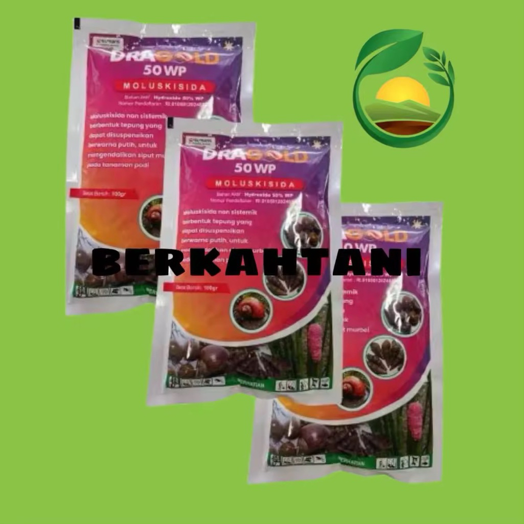 Dragold 50WP 100ml Moluskisida  50% WP mengendalikan siput murbei atau keong sawah pada tanaman padi
