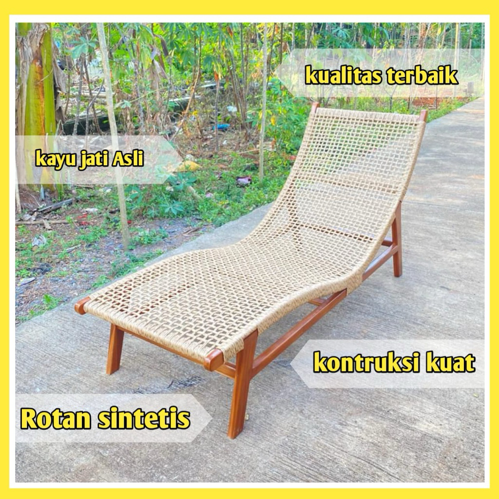 kursi kolam renang rotan kursi louger kayu jati kursi santai pantai