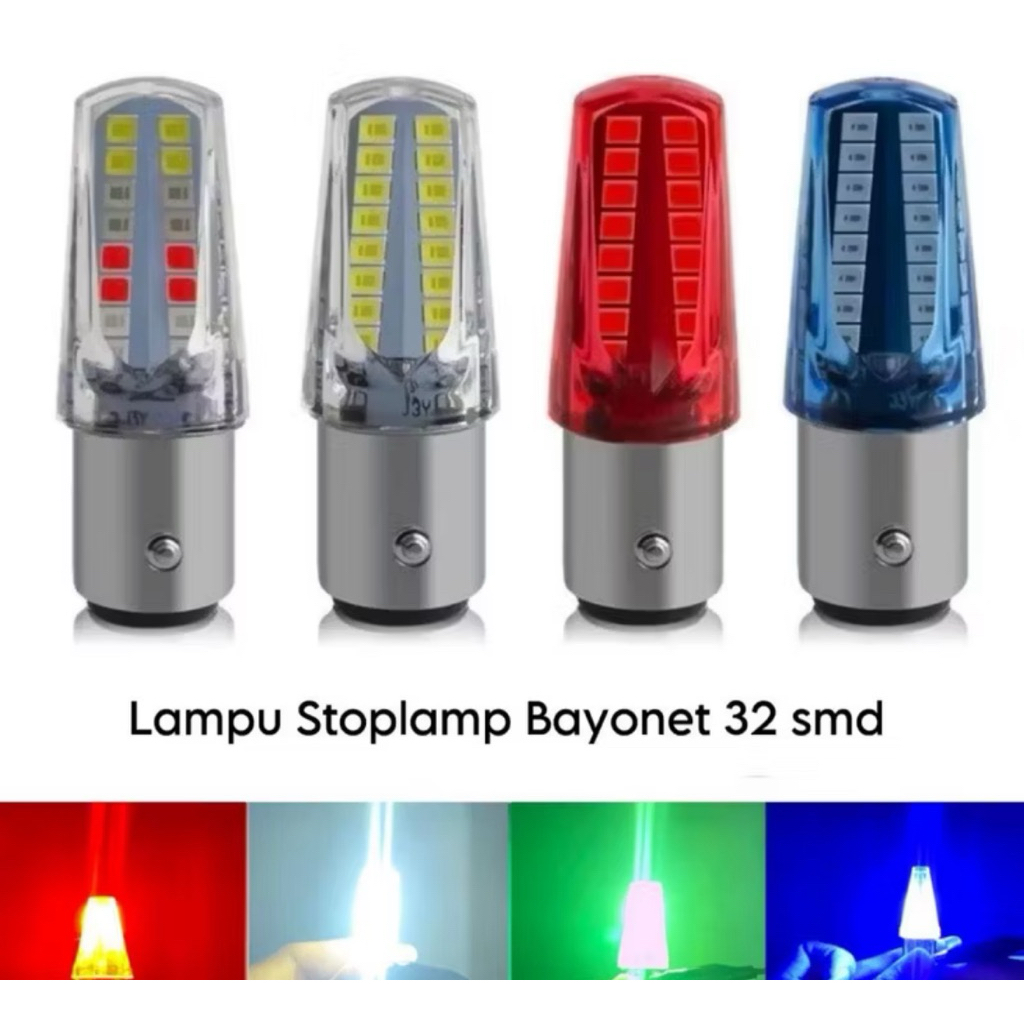 Lampu Stop Rem Motor Universal 32 LED Running Lampu Rem Kedip Piramida Motor