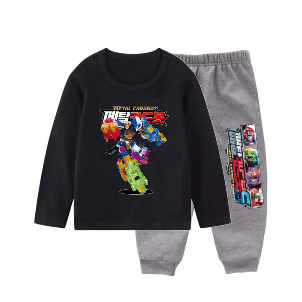 COD Stelan Baju Kaos ,Motif CARDBOT METAL Atasan Usia 1-12 Tahun Anak Laki Laki Perempuan Oblong Len