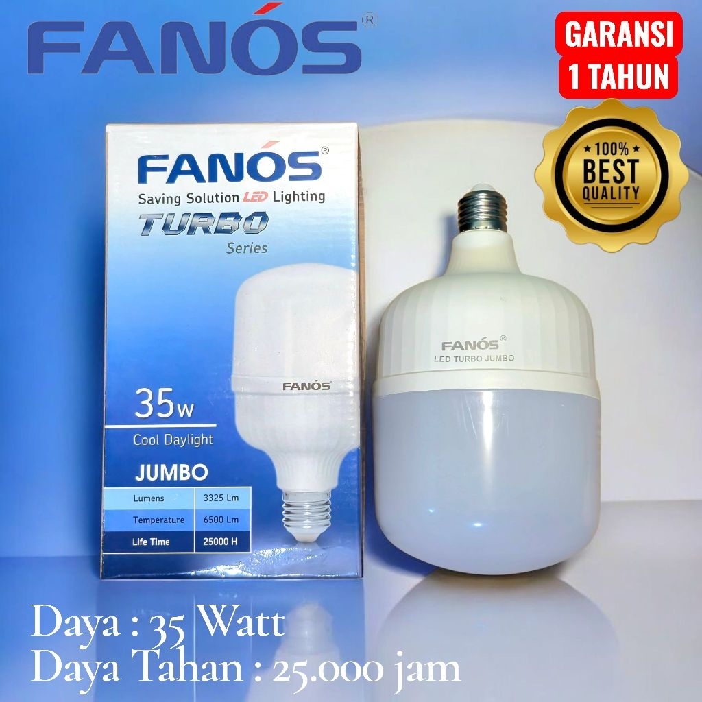 Lampu Led FANOS TURBO 35WATT / LAMPU LED SUPER TERANG / REAL WATT / BERGARANSI 1 TAHUN