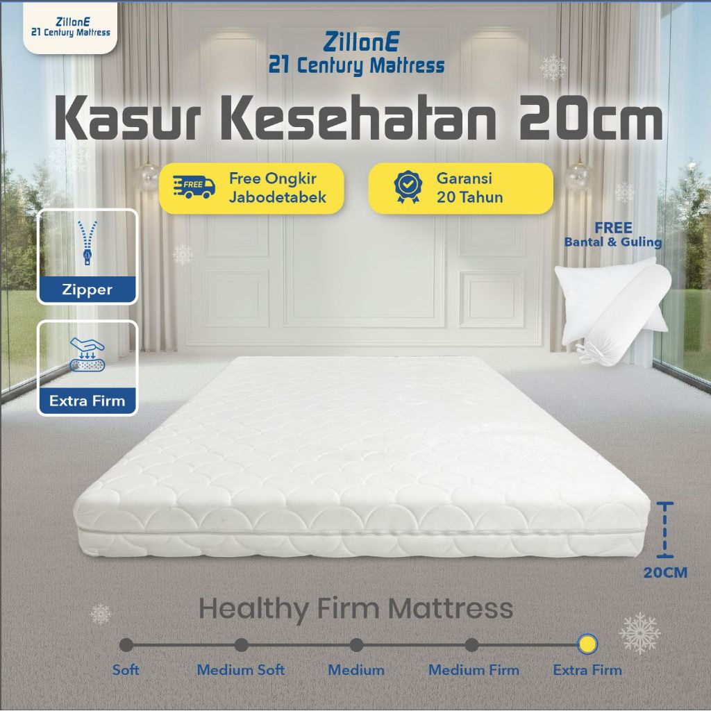 Zillone Kasur Kesehatan Orthopedic Mattress (UK90x200x20-200x200x20cm)