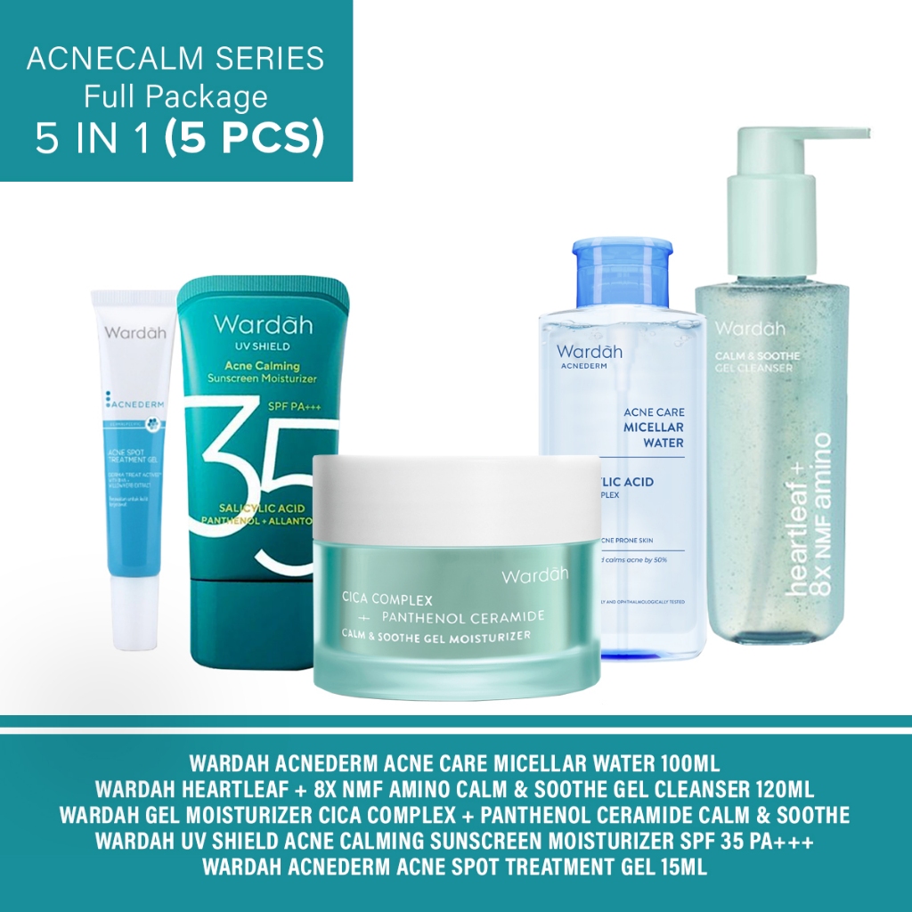 Paket Skincare Wardah AcneCalm Series Paket Skincare Lengkap untuk Kulit Berminyak Berjerawat