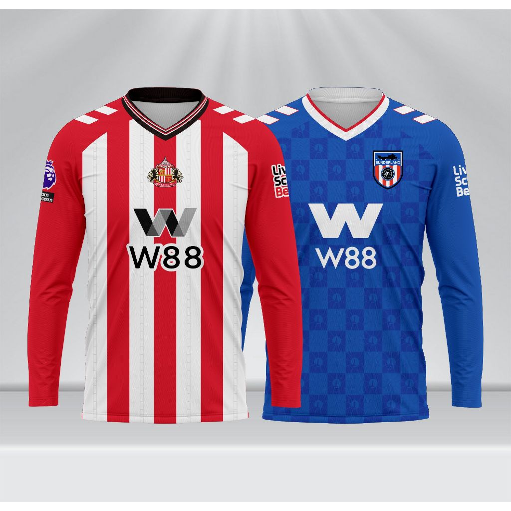Jersey Sunderland Lengan Panjang Home Away 2025 2026 Full Printing